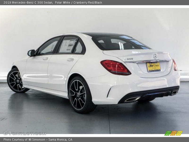 Polar White / Cranberry Red/Black 2019 Mercedes-Benz C 300 Sedan