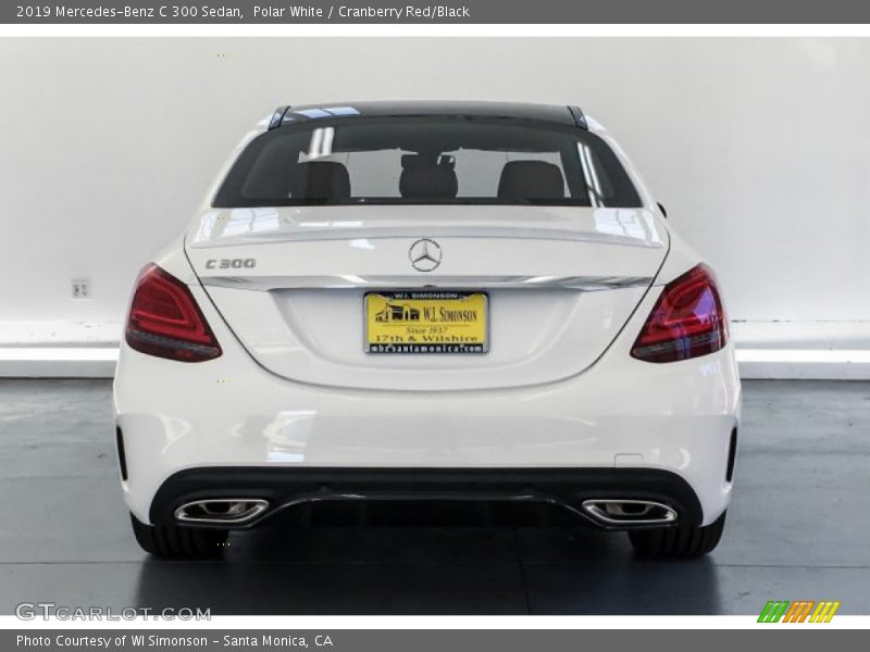 Polar White / Cranberry Red/Black 2019 Mercedes-Benz C 300 Sedan