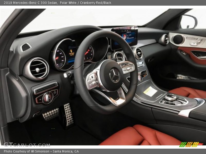 Polar White / Cranberry Red/Black 2019 Mercedes-Benz C 300 Sedan