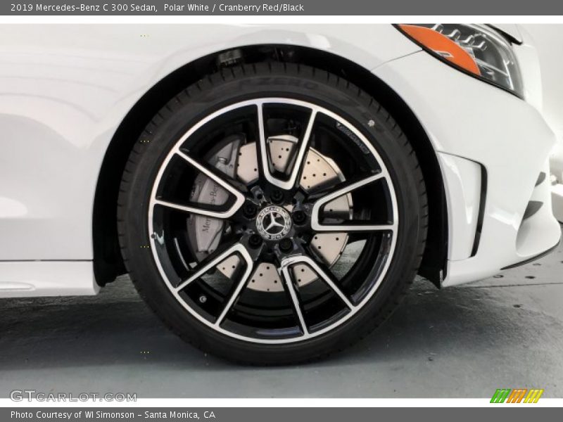 Polar White / Cranberry Red/Black 2019 Mercedes-Benz C 300 Sedan