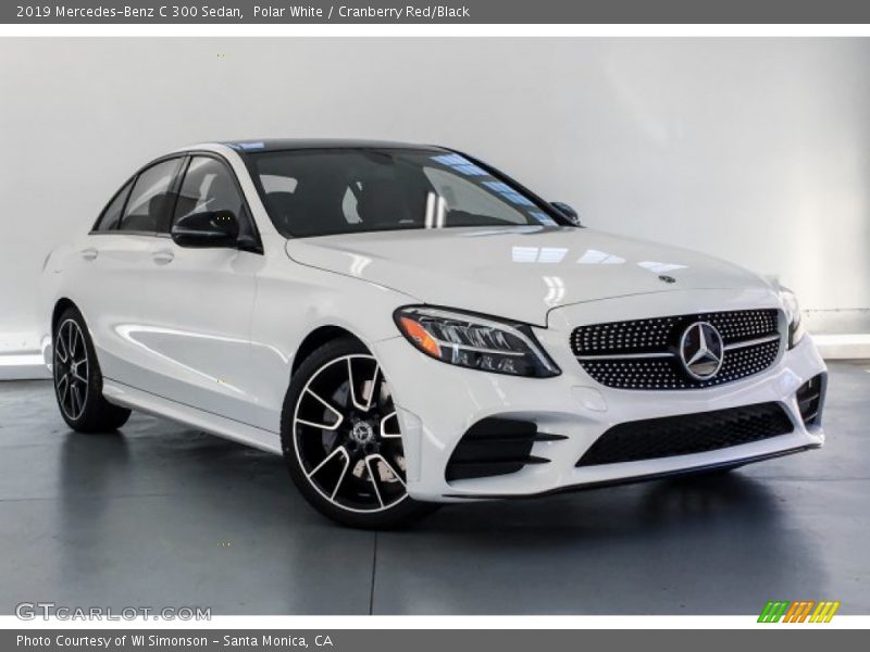 Polar White / Cranberry Red/Black 2019 Mercedes-Benz C 300 Sedan