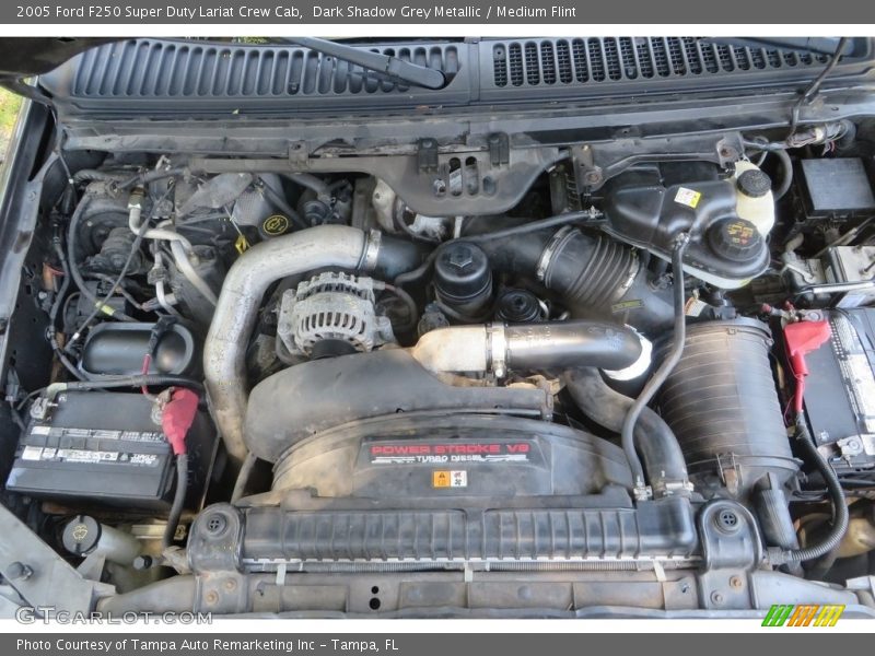 Dark Shadow Grey Metallic / Medium Flint 2005 Ford F250 Super Duty Lariat Crew Cab