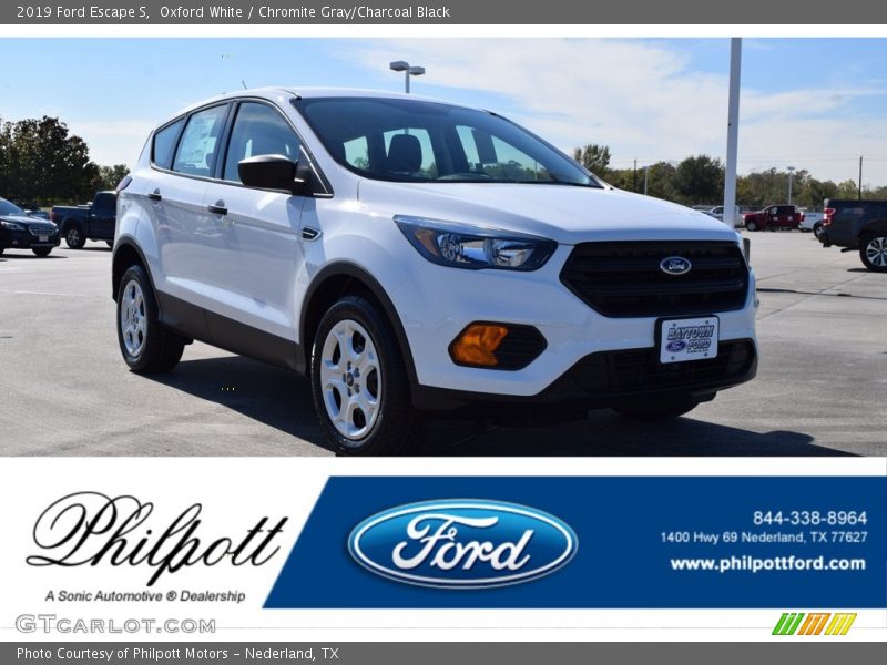 Oxford White / Chromite Gray/Charcoal Black 2019 Ford Escape S