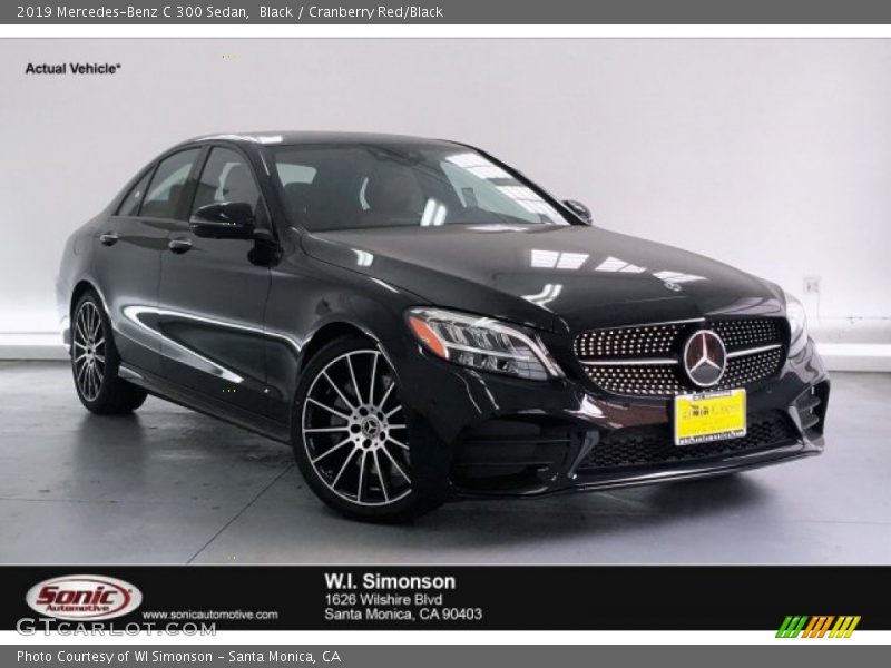 Black / Cranberry Red/Black 2019 Mercedes-Benz C 300 Sedan