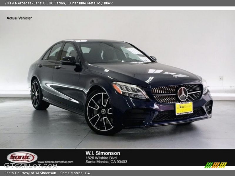 Lunar Blue Metallic / Black 2019 Mercedes-Benz C 300 Sedan