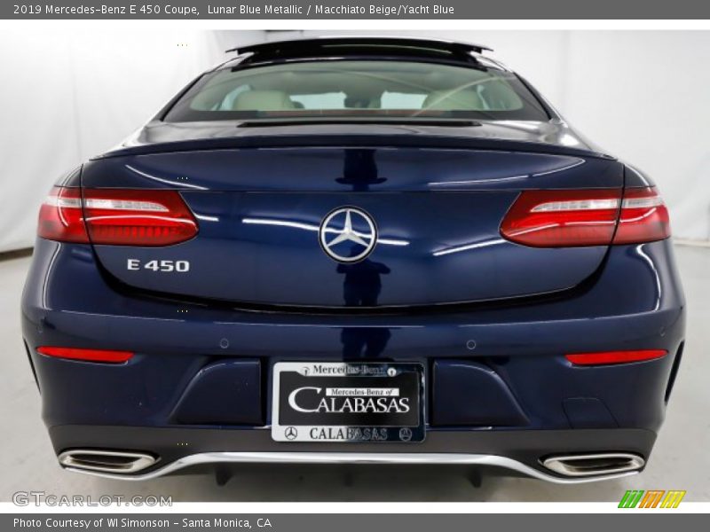 Lunar Blue Metallic / Macchiato Beige/Yacht Blue 2019 Mercedes-Benz E 450 Coupe
