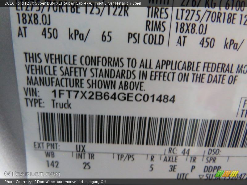 Ingot Silver Metallic / Steel 2016 Ford F250 Super Duty XLT Super Cab 4x4