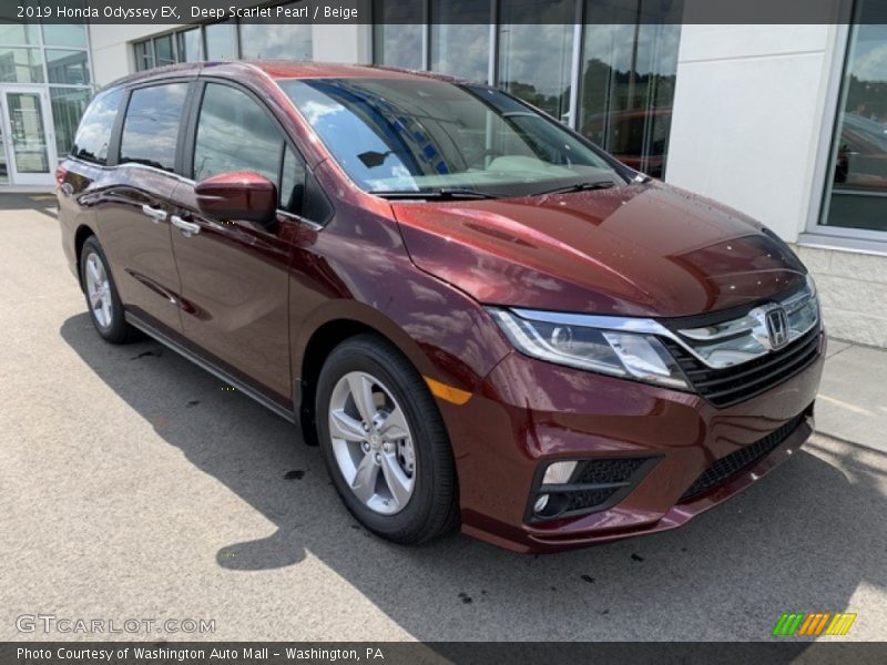 Deep Scarlet Pearl / Beige 2019 Honda Odyssey EX