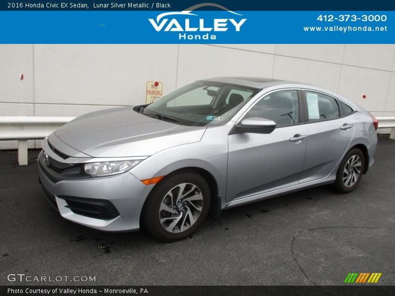 Lunar Silver Metallic / Black 2016 Honda Civic EX Sedan