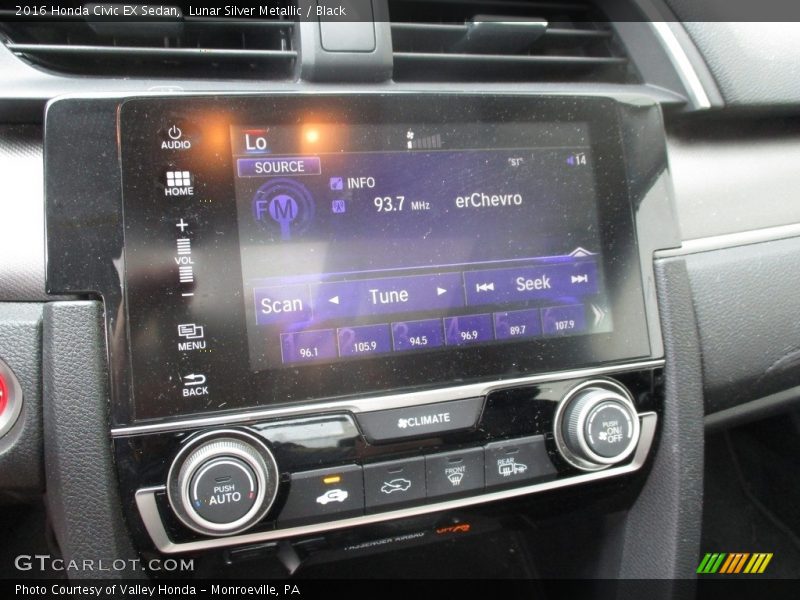 Lunar Silver Metallic / Black 2016 Honda Civic EX Sedan