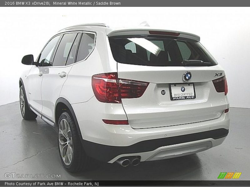 Mineral White Metallic / Saddle Brown 2016 BMW X3 xDrive28i