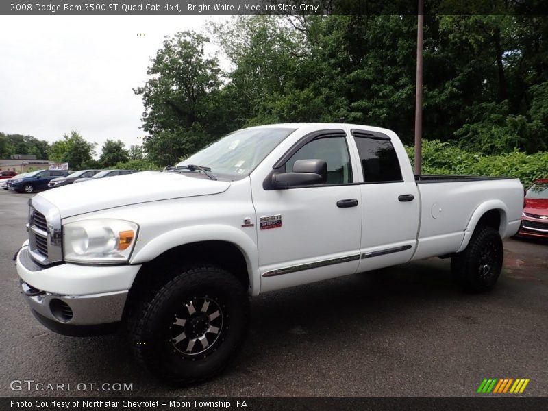 Bright White / Medium Slate Gray 2008 Dodge Ram 3500 ST Quad Cab 4x4