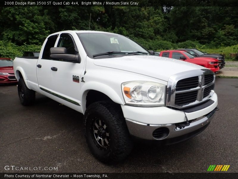 Bright White / Medium Slate Gray 2008 Dodge Ram 3500 ST Quad Cab 4x4