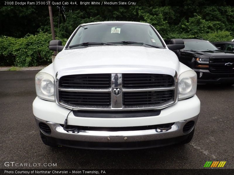 Bright White / Medium Slate Gray 2008 Dodge Ram 3500 ST Quad Cab 4x4
