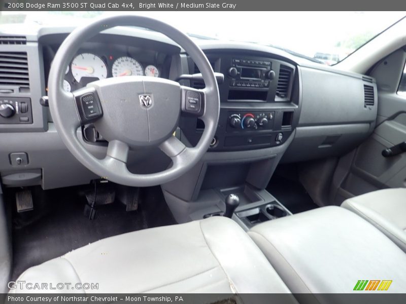 Bright White / Medium Slate Gray 2008 Dodge Ram 3500 ST Quad Cab 4x4