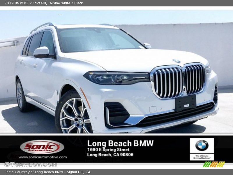 Alpine White / Black 2019 BMW X7 xDrive40i