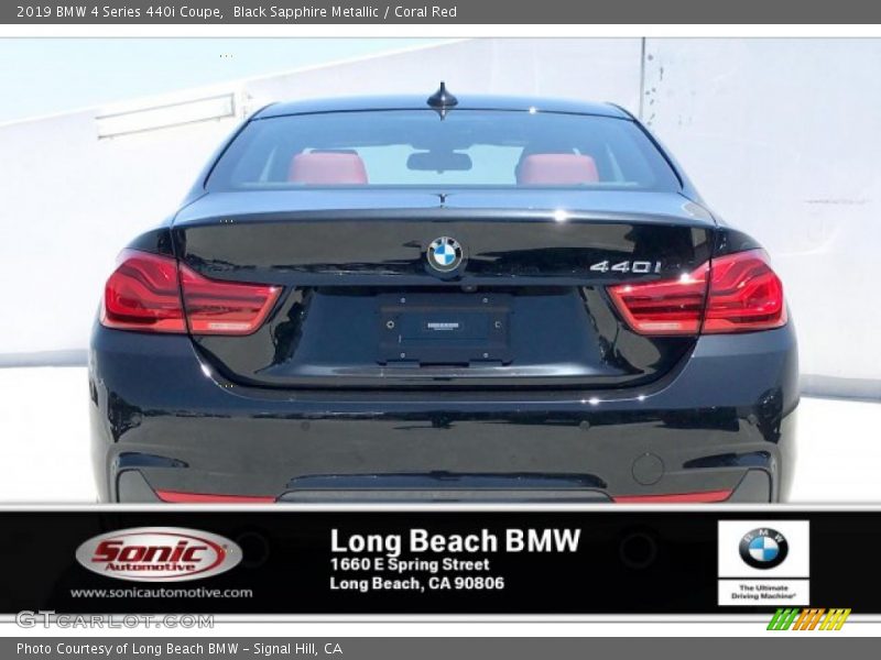 Black Sapphire Metallic / Coral Red 2019 BMW 4 Series 440i Coupe