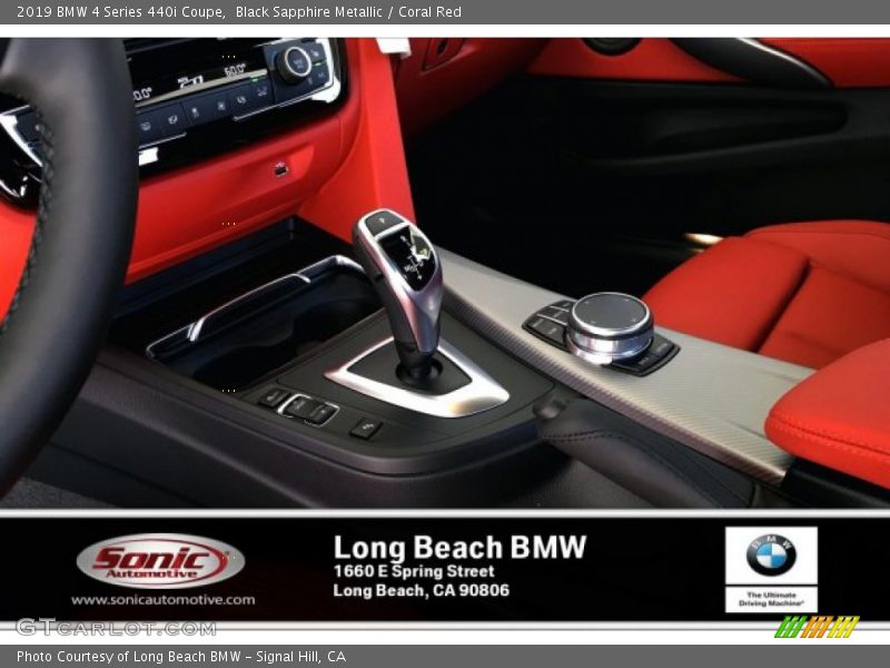 Black Sapphire Metallic / Coral Red 2019 BMW 4 Series 440i Coupe