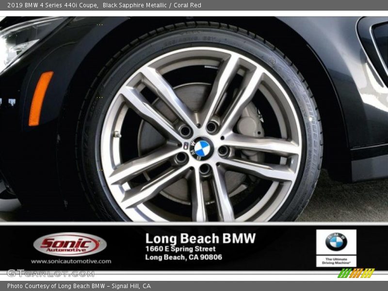 Black Sapphire Metallic / Coral Red 2019 BMW 4 Series 440i Coupe