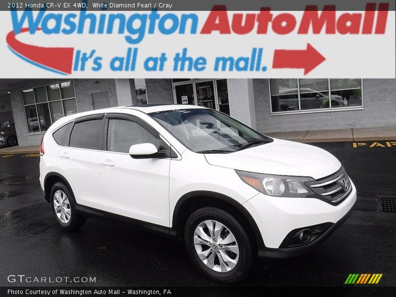 White Diamond Pearl / Gray 2012 Honda CR-V EX 4WD