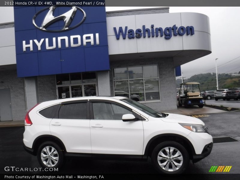 White Diamond Pearl / Gray 2012 Honda CR-V EX 4WD