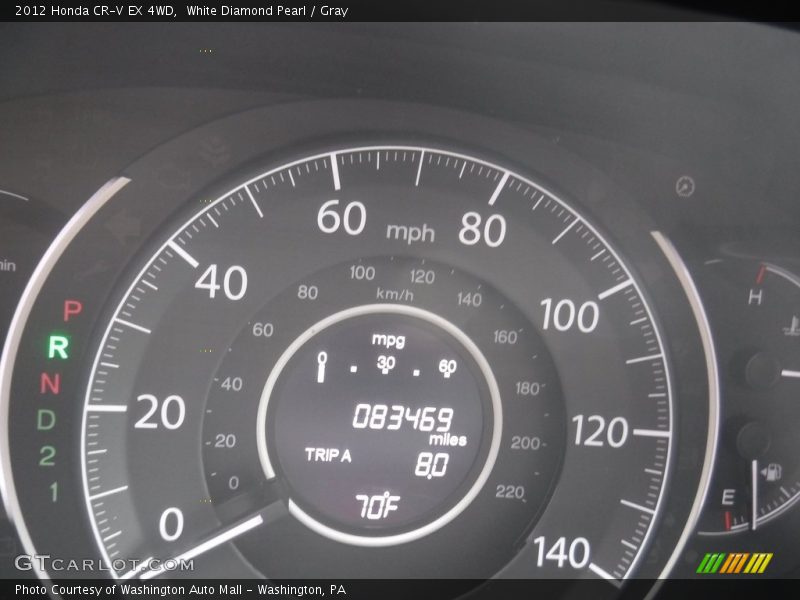 White Diamond Pearl / Gray 2012 Honda CR-V EX 4WD
