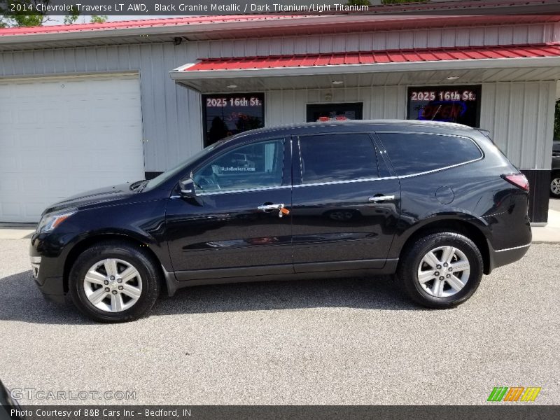Black Granite Metallic / Dark Titanium/Light Titanium 2014 Chevrolet Traverse LT AWD