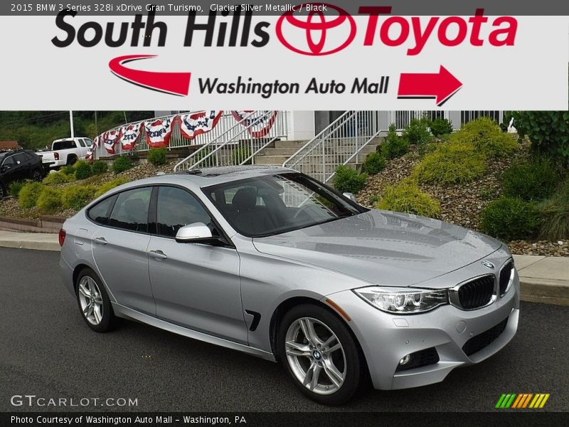 Glacier Silver Metallic / Black 2015 BMW 3 Series 328i xDrive Gran Turismo