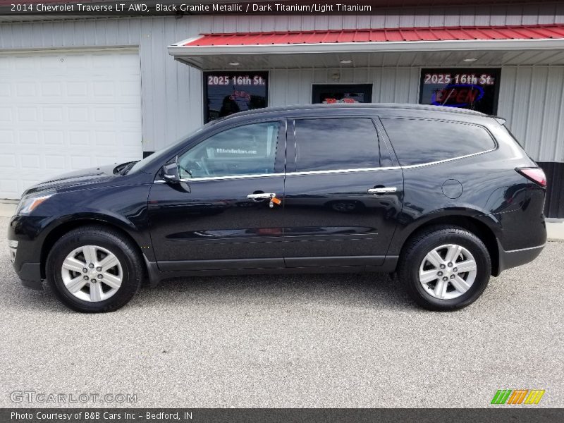 Black Granite Metallic / Dark Titanium/Light Titanium 2014 Chevrolet Traverse LT AWD