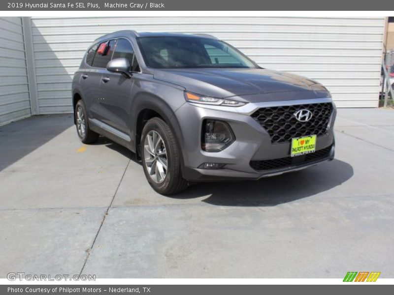 Machine Gray / Black 2019 Hyundai Santa Fe SEL Plus