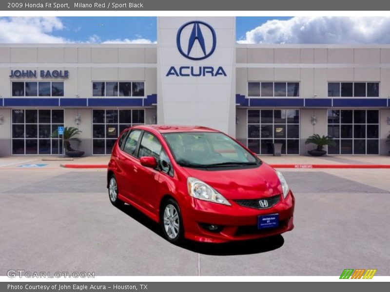 Milano Red / Sport Black 2009 Honda Fit Sport