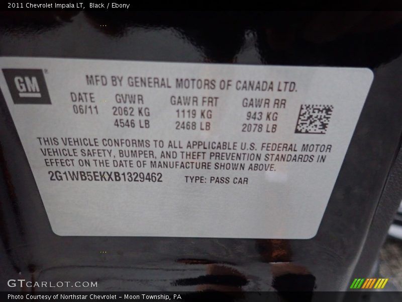 Black / Ebony 2011 Chevrolet Impala LT