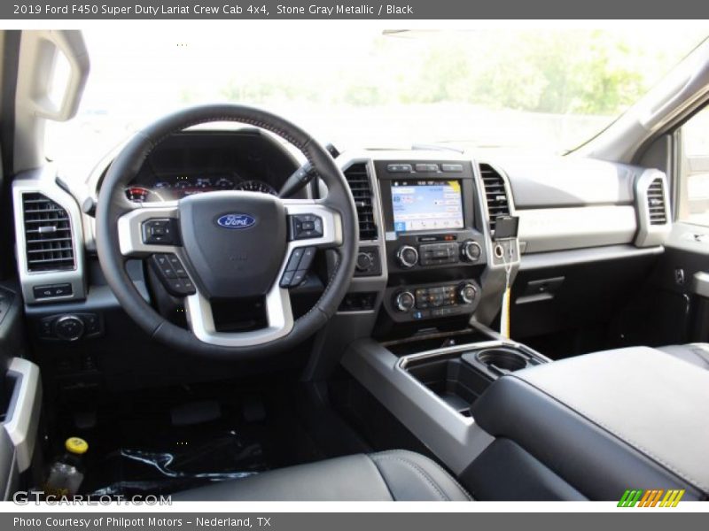 Stone Gray Metallic / Black 2019 Ford F450 Super Duty Lariat Crew Cab 4x4