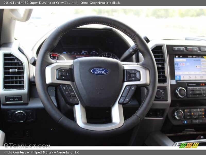 Stone Gray Metallic / Black 2019 Ford F450 Super Duty Lariat Crew Cab 4x4