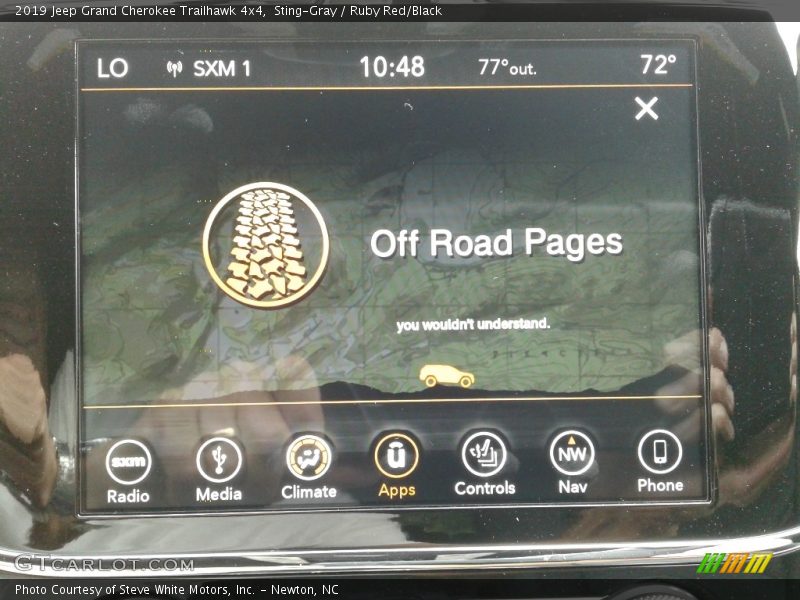 Controls of 2019 Grand Cherokee Trailhawk 4x4