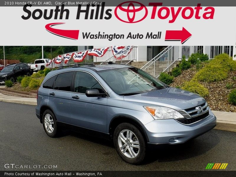 Glacier Blue Metallic / Gray 2010 Honda CR-V EX AWD