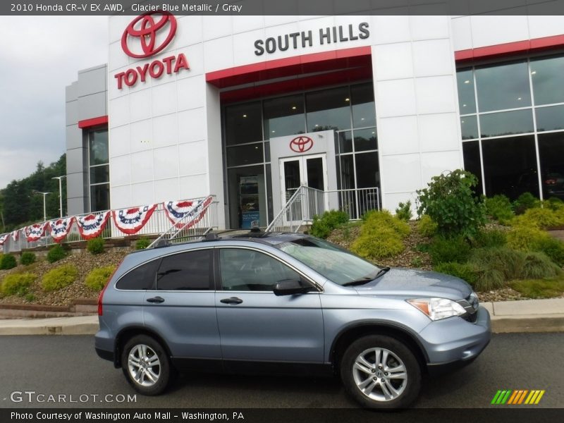 Glacier Blue Metallic / Gray 2010 Honda CR-V EX AWD