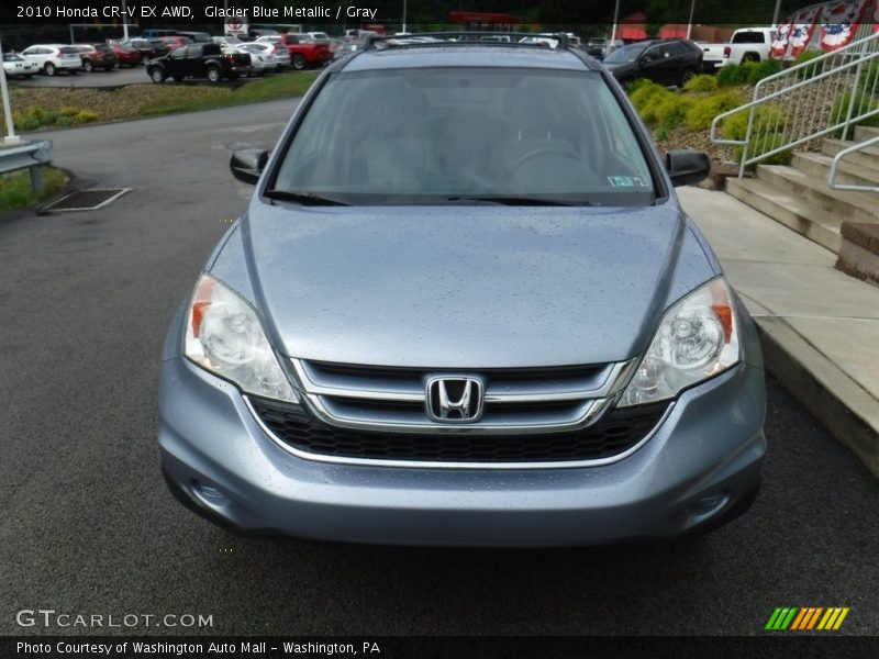 Glacier Blue Metallic / Gray 2010 Honda CR-V EX AWD