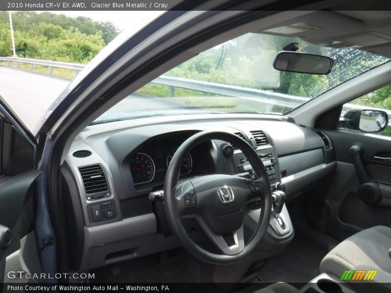 Glacier Blue Metallic / Gray 2010 Honda CR-V EX AWD