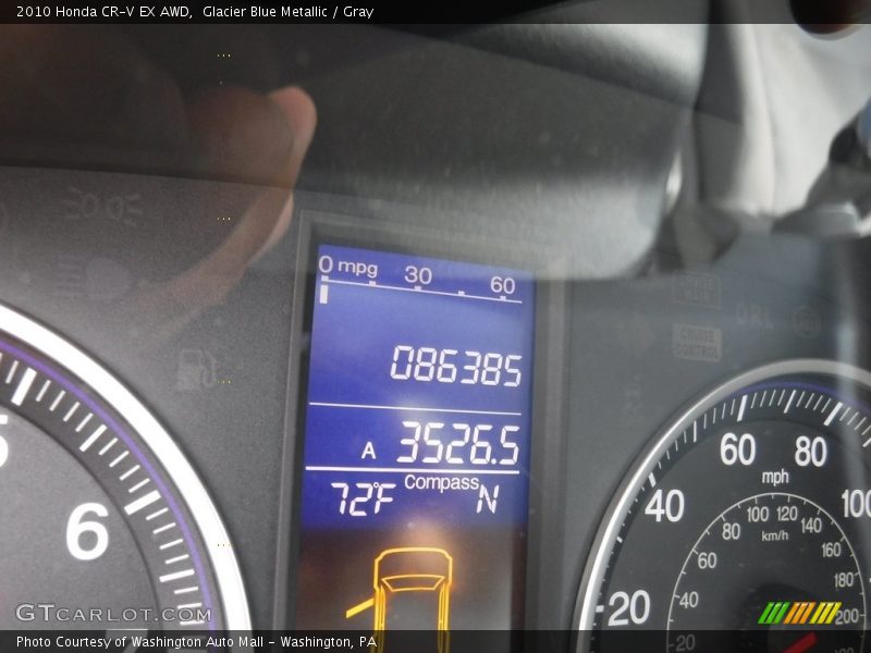 Glacier Blue Metallic / Gray 2010 Honda CR-V EX AWD