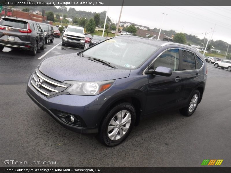 Twilight Blue Metallic / Gray 2014 Honda CR-V EX-L AWD