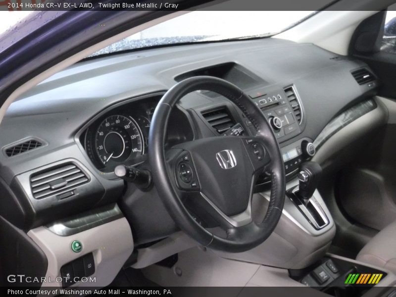 Twilight Blue Metallic / Gray 2014 Honda CR-V EX-L AWD