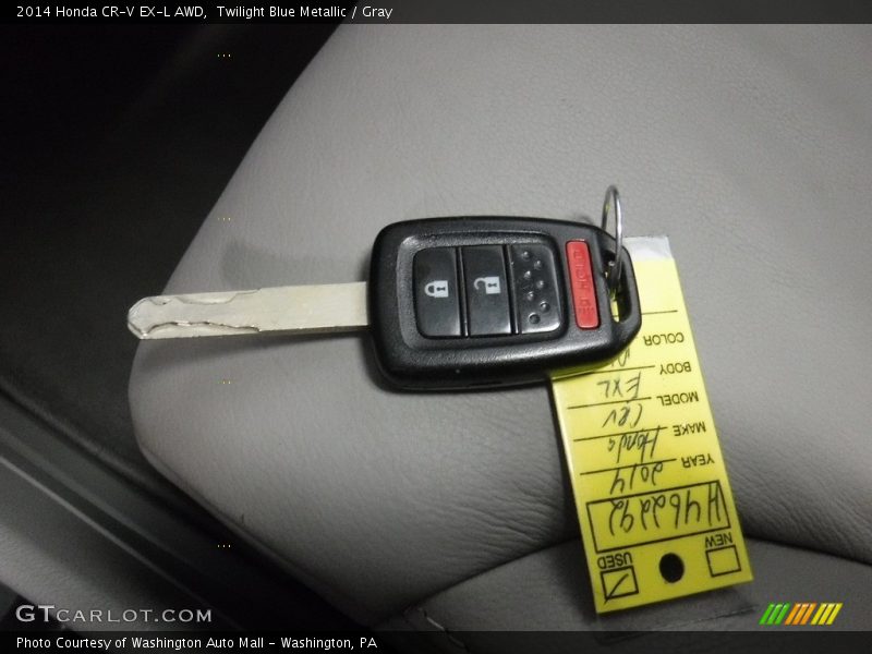 Twilight Blue Metallic / Gray 2014 Honda CR-V EX-L AWD