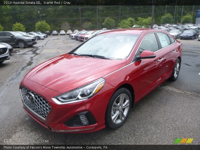 Scarlet Red / Gray 2019 Hyundai Sonata SEL