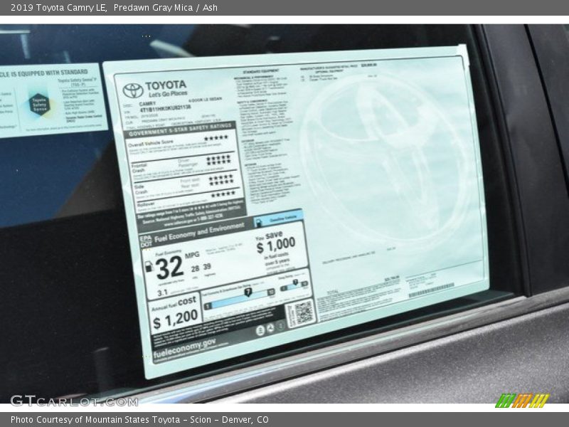 Predawn Gray Mica / Ash 2019 Toyota Camry LE