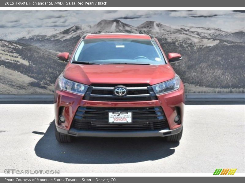 Salsa Red Pearl / Black 2019 Toyota Highlander SE AWD