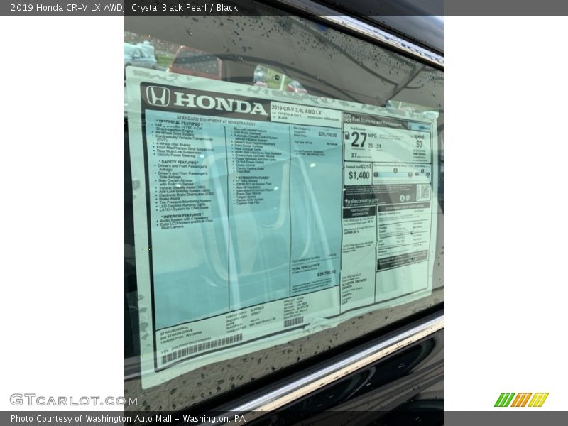 Crystal Black Pearl / Black 2019 Honda CR-V LX AWD