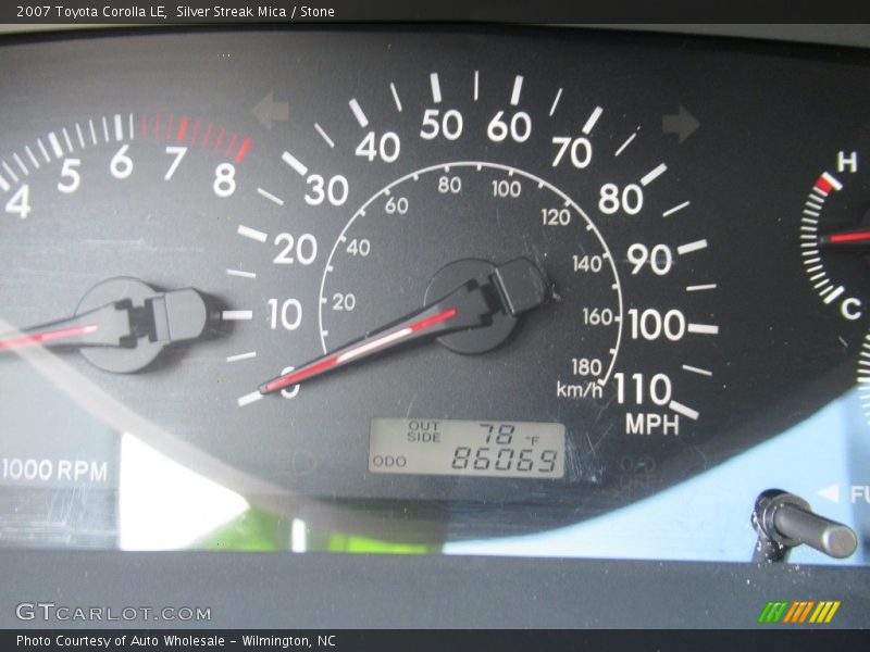 Silver Streak Mica / Stone 2007 Toyota Corolla LE