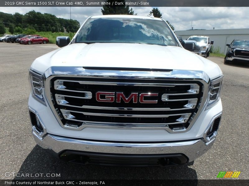 Summit White / Dark Walnut/­Slate 2019 GMC Sierra 1500 SLT Crew Cab 4WD