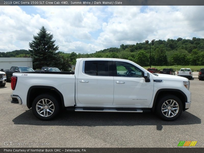 Summit White / Dark Walnut/­Slate 2019 GMC Sierra 1500 SLT Crew Cab 4WD